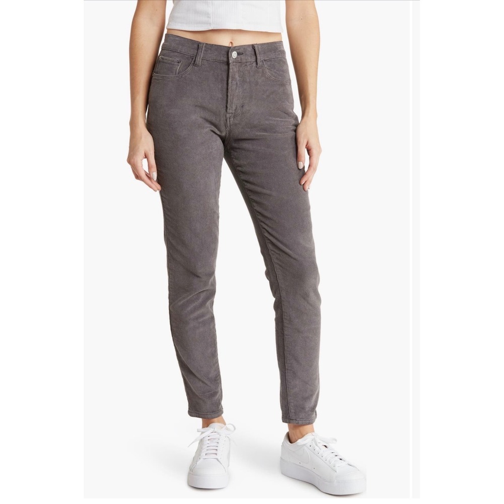 Kensie Jeans‎ The Kelsey High Rise Skinny Gray Corduroy Pants Womens 6/28 10386